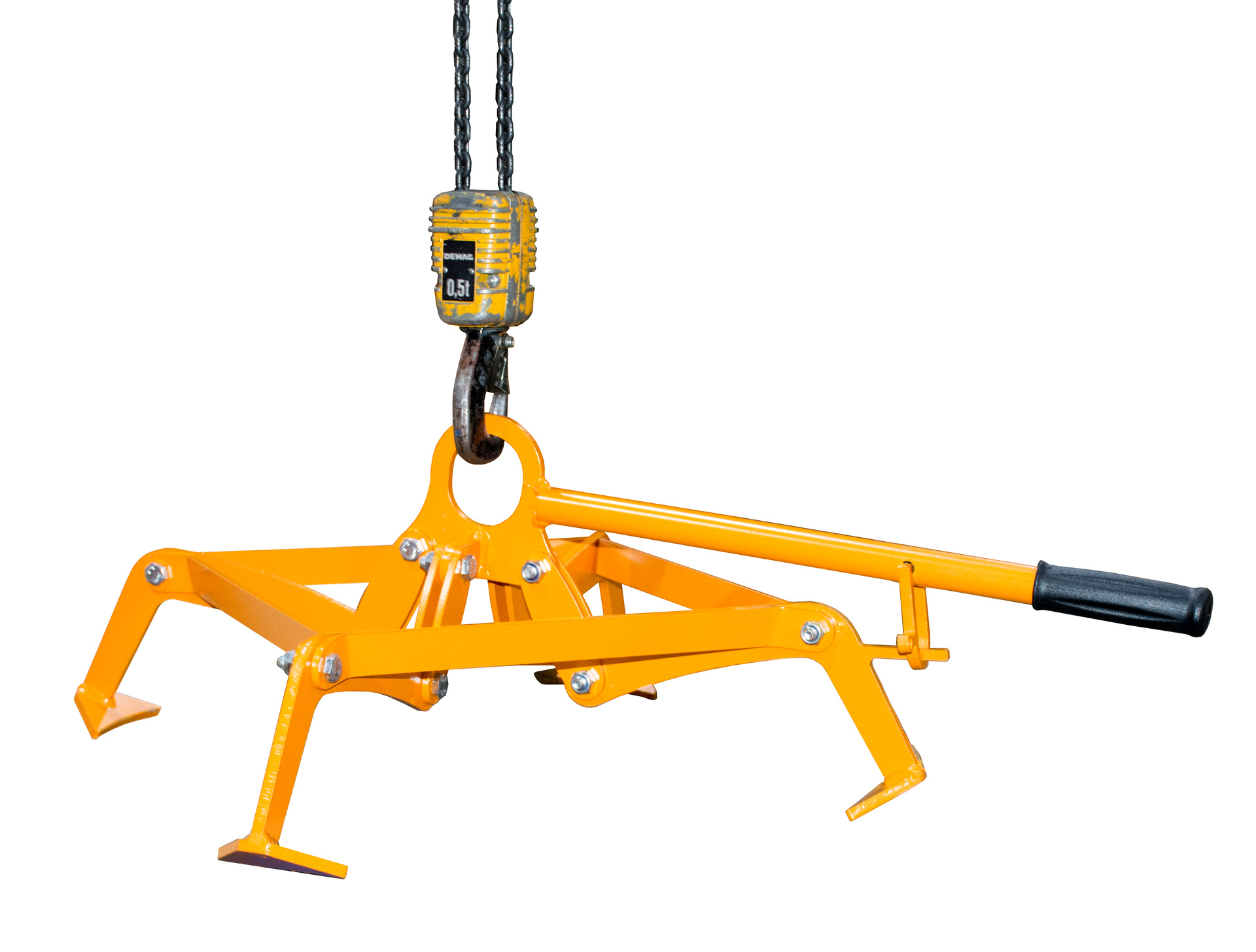 Fassgreifer Typ 4P-D RAL 2000 Gelborange