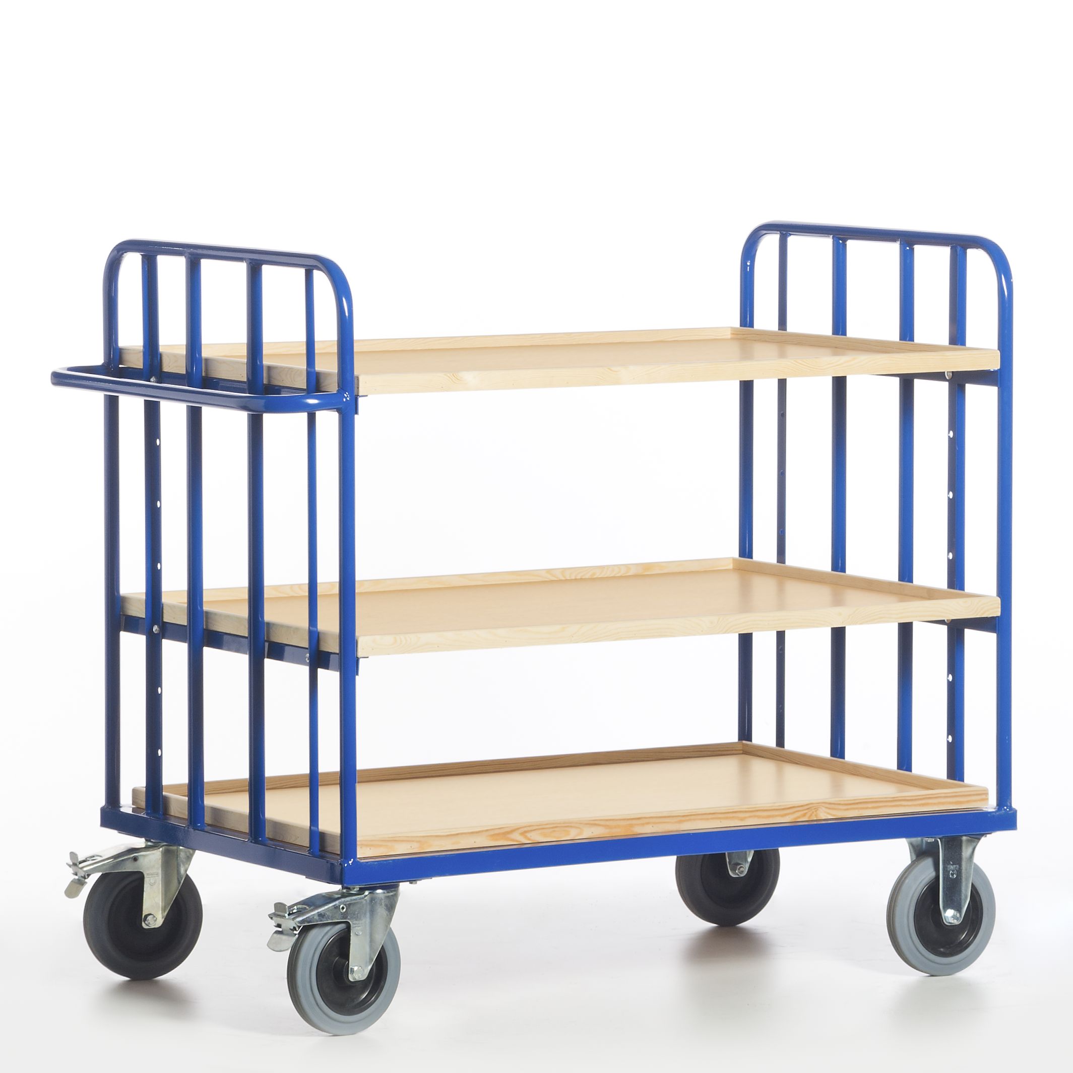 Chariot à étagères en treillis avec caisses