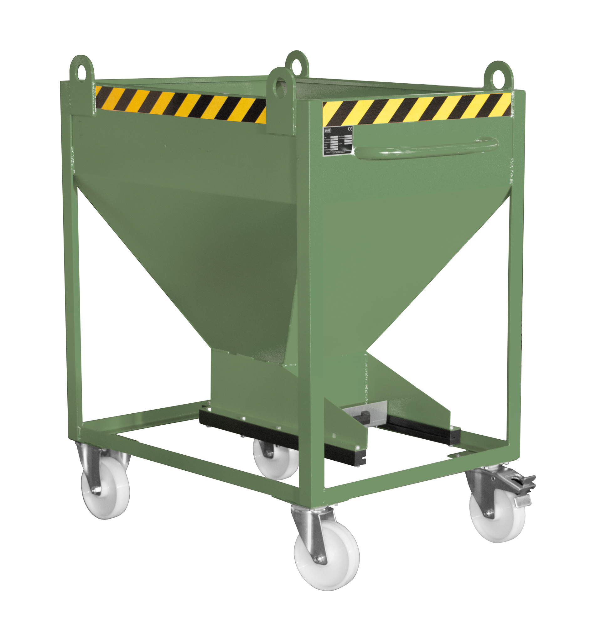 Silobehälter Typ SR-D RAL 6011 Resedagrün mit Zubehör