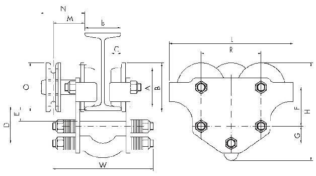 Rollfahrwerke - technische Zeichnung
