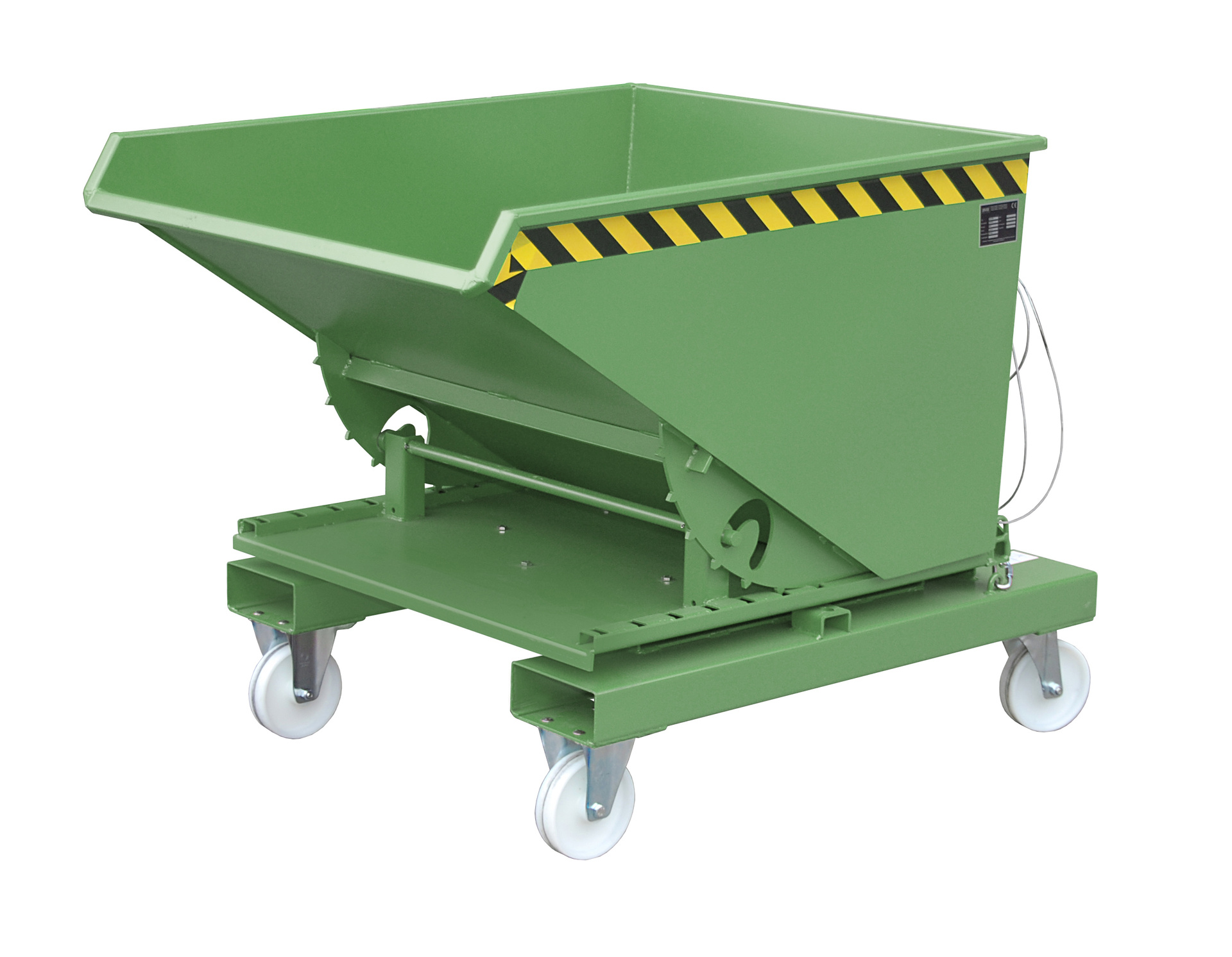 Kippbehälter Typ 3S RAL 6011 Resedagrün mit Rollen (Zubehör)