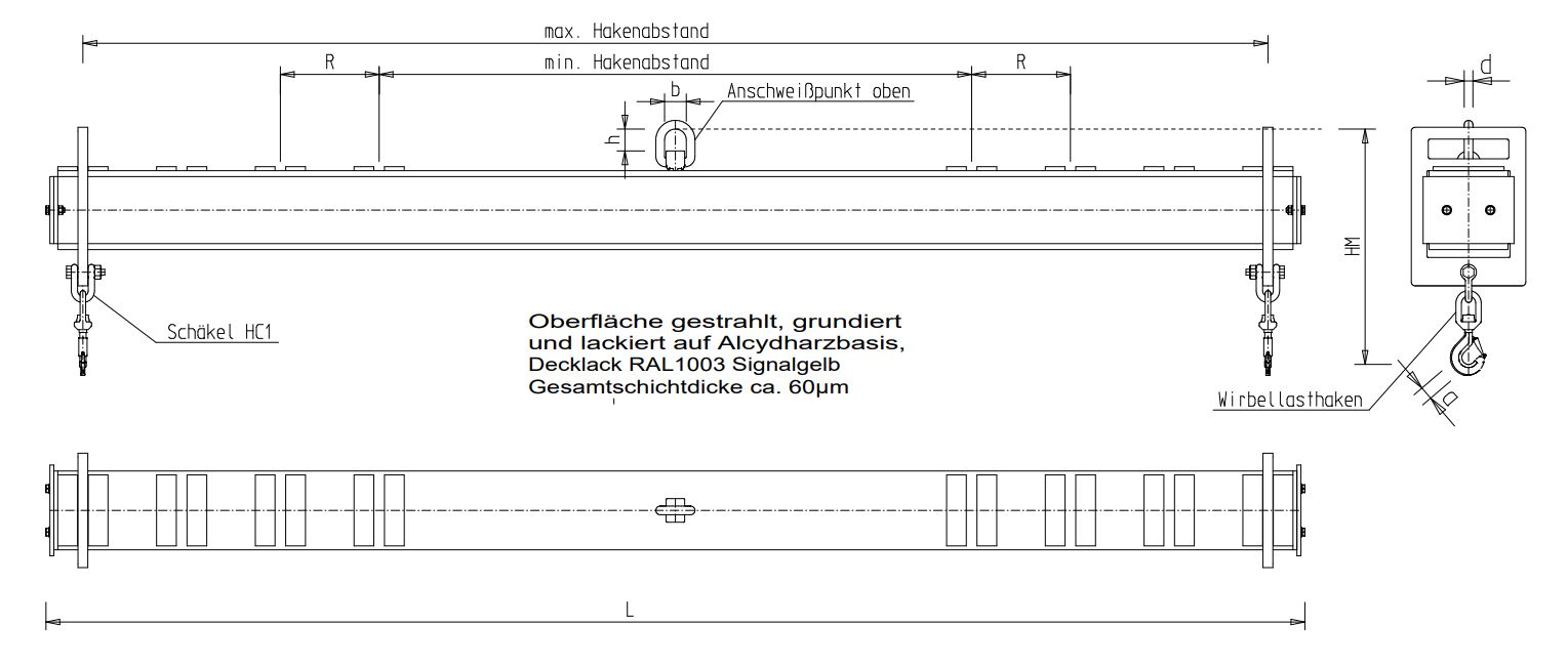 Kranhakentraverse - Krantraverse - Balkentraverse verstellbar - Traversen