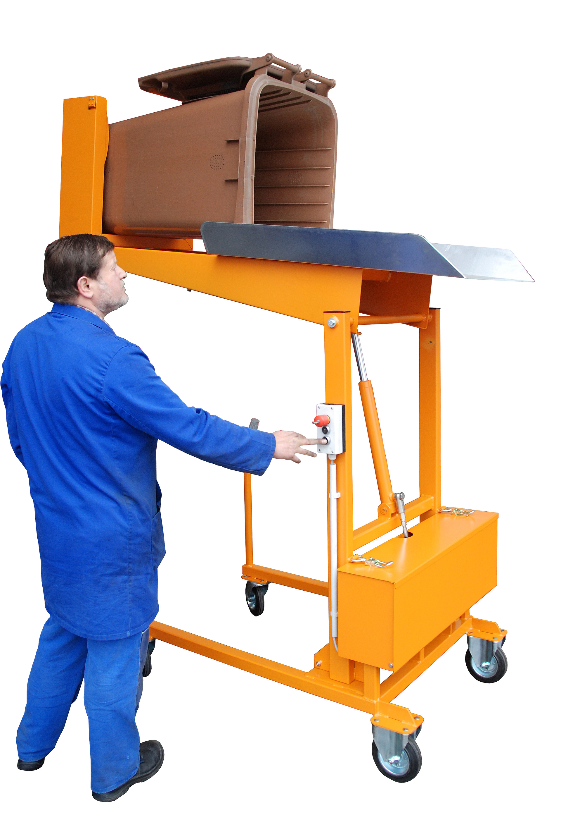 Mülltonnen-Kippstation Typ MKS RAL 2000 Gelborange