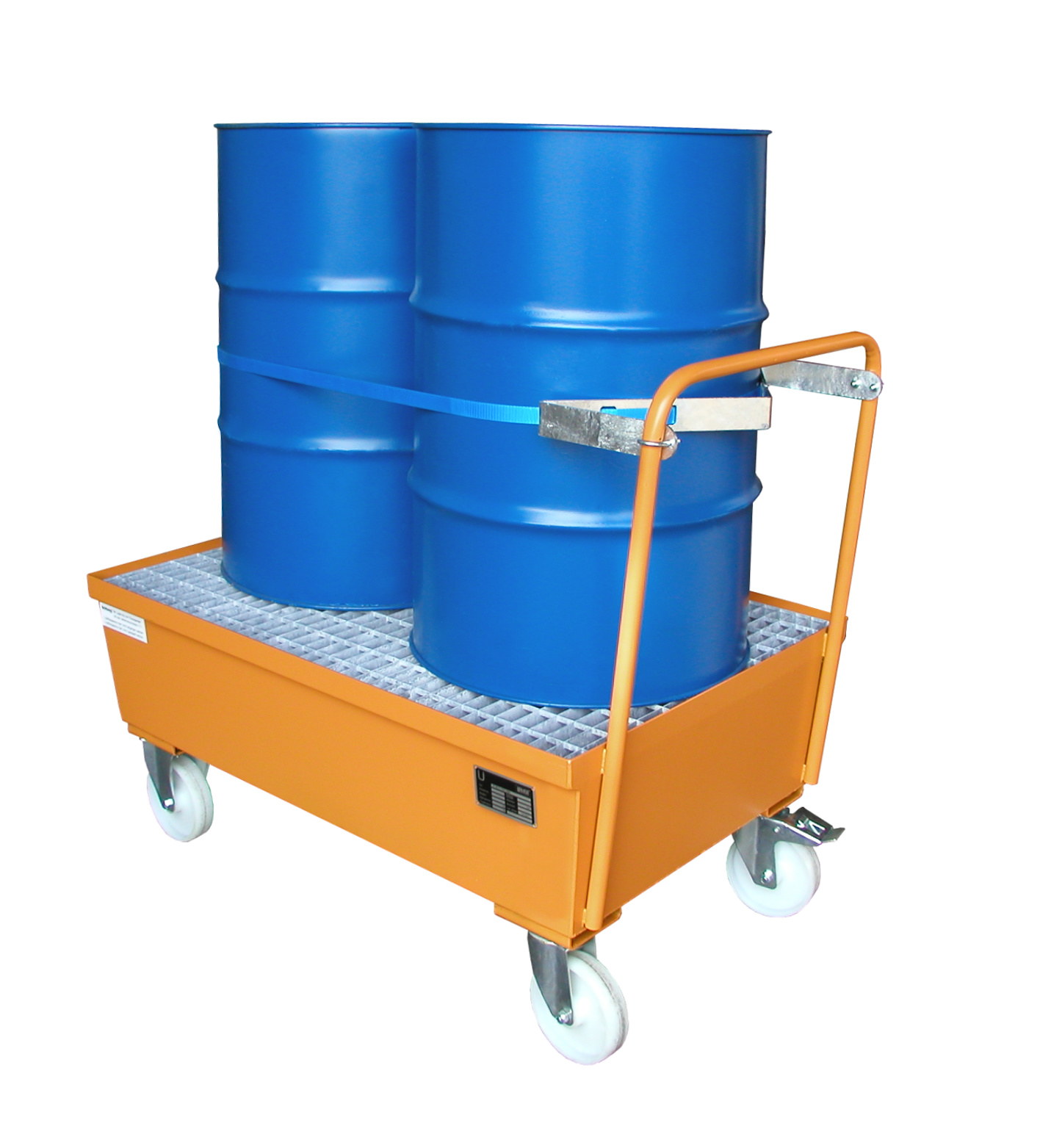 Auffangwanne Typ AW-F RAL 2000 Gelborange mit Zubehör