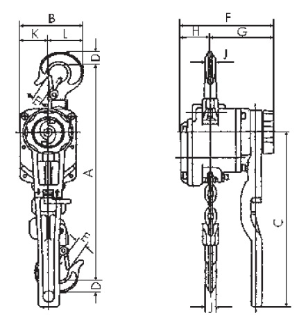Alu-Ratschenzug / Alu-Hebelzug Daten 1/2