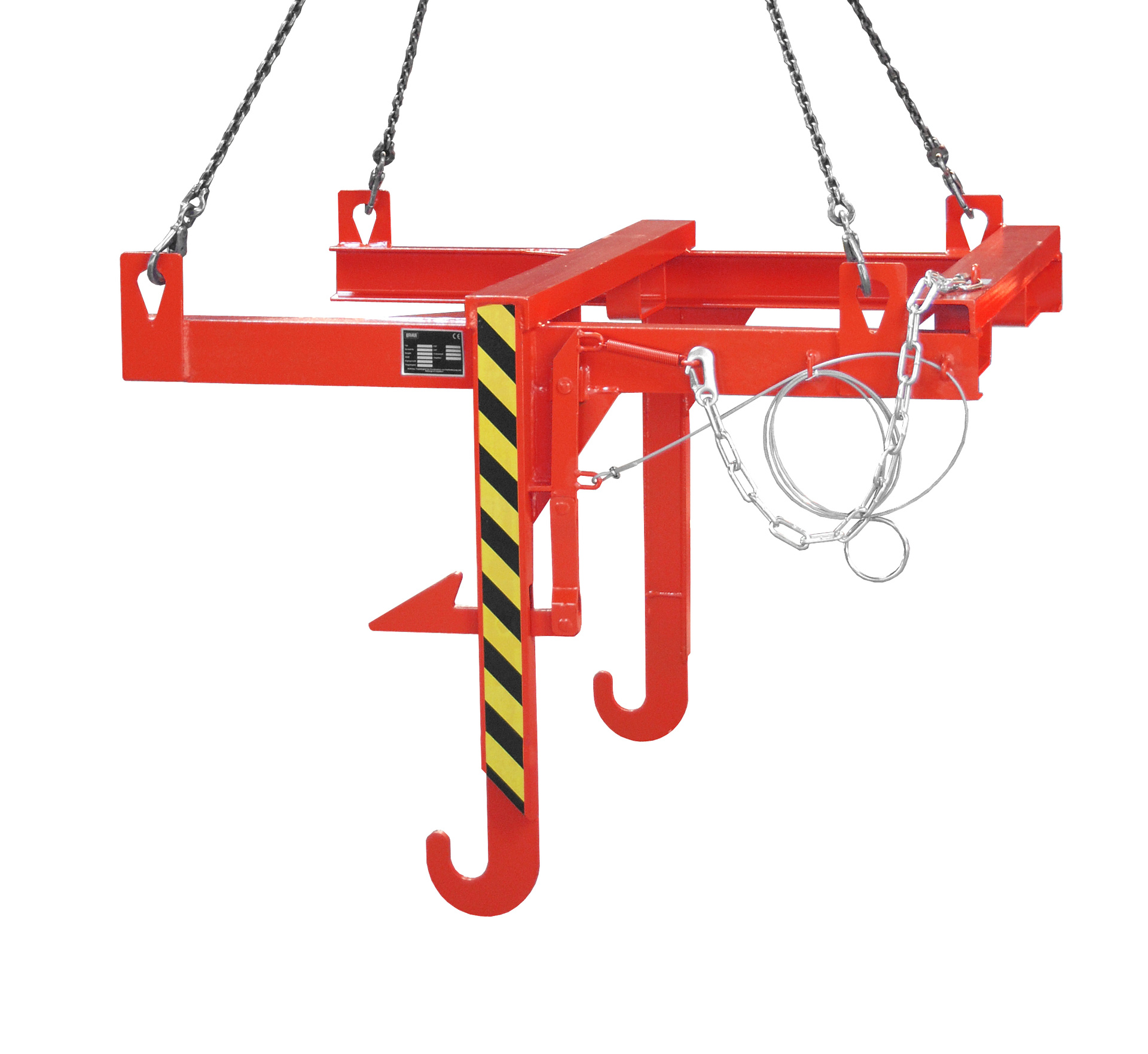 Kipptraverse für Baustoffbehälter Typ BBT RAL 3000 Feuerrot