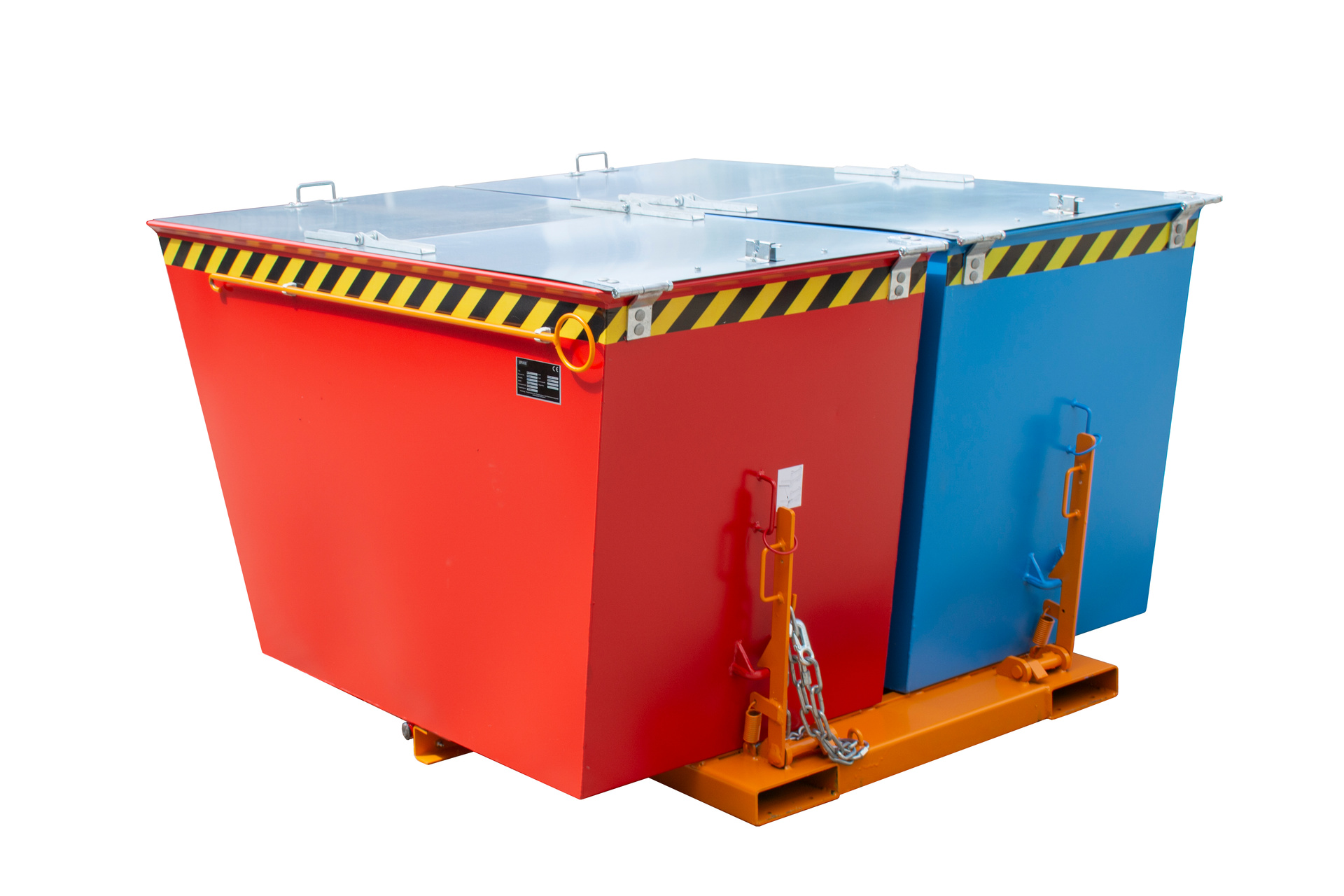 Kippbehälter Typ DUO RAL 2000 Gelborange mit Deckel (Zubehör)