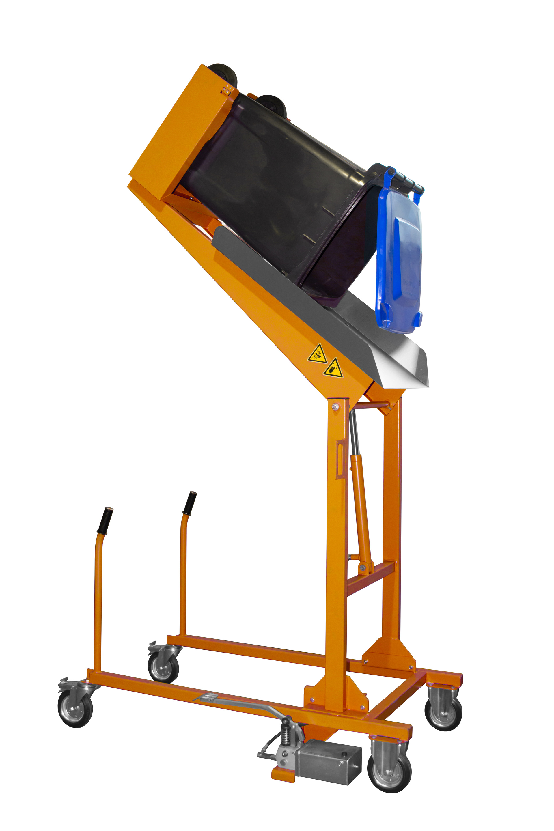 Mülltonnen-Kippstation Typ MKS-F RAL 2000 Gelborange