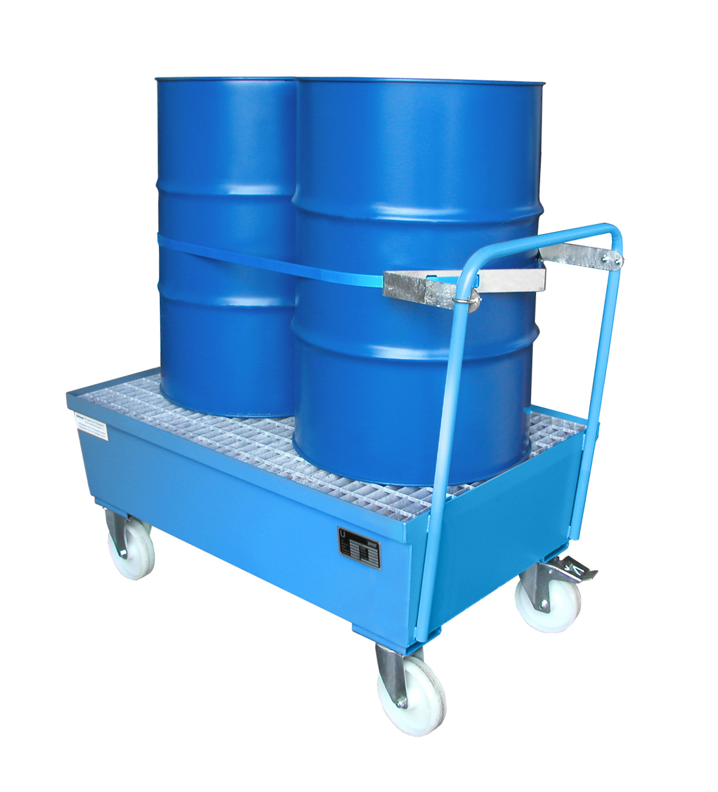 Auffangwanne Typ AW-F RAL 5012 Lichtblau mit Zubehör